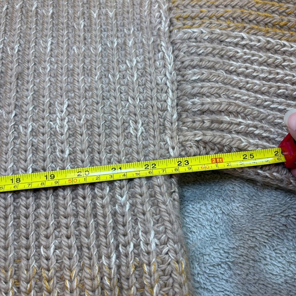 Micaela Greg Chunky Knit Sweater Colorblock Ribbed Wool Alpaca Balloon Sleeve M - Picture 9 of 16